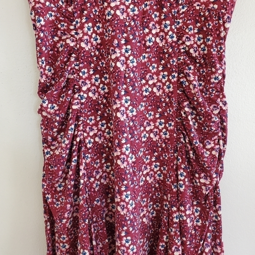 NWT Free People Sweet Talker Floral Mini Dress Burgundy Large - Picture 10 of 13